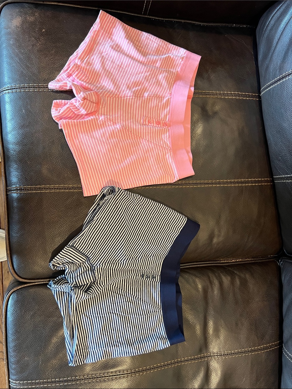 Pair aerie Pink & Navy Striped Knit Short Set
